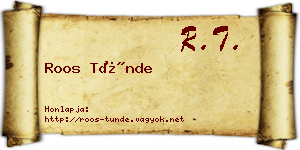 Roos Tünde névjegykártya